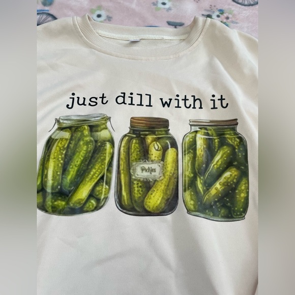 EUC Pickle Jar “Just Dill With It” Crewneck Sweatshirt - Picture 3 of 4